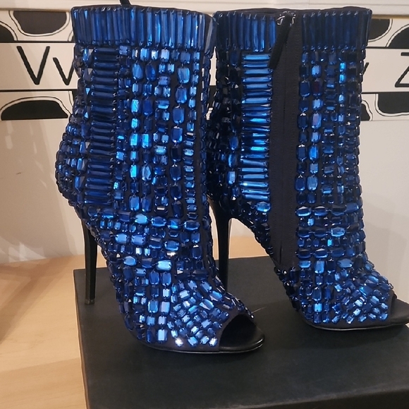 Giuseppe Zanotti Shoes - Giuseppe Zanotti Blue Gemstone Heeled Boots